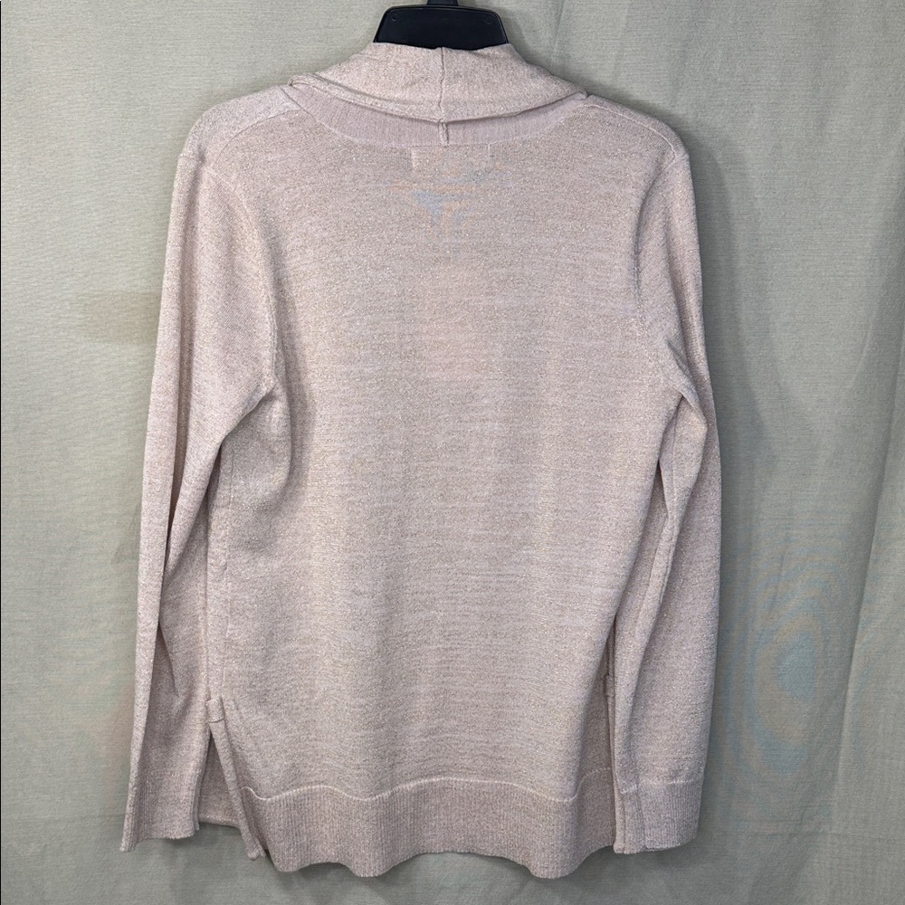 Verve Ami Sweater Pink/Gold Cardigan Open Front w/ Lapel Pocket Sz. M & L NWT - Picture 9 of 14